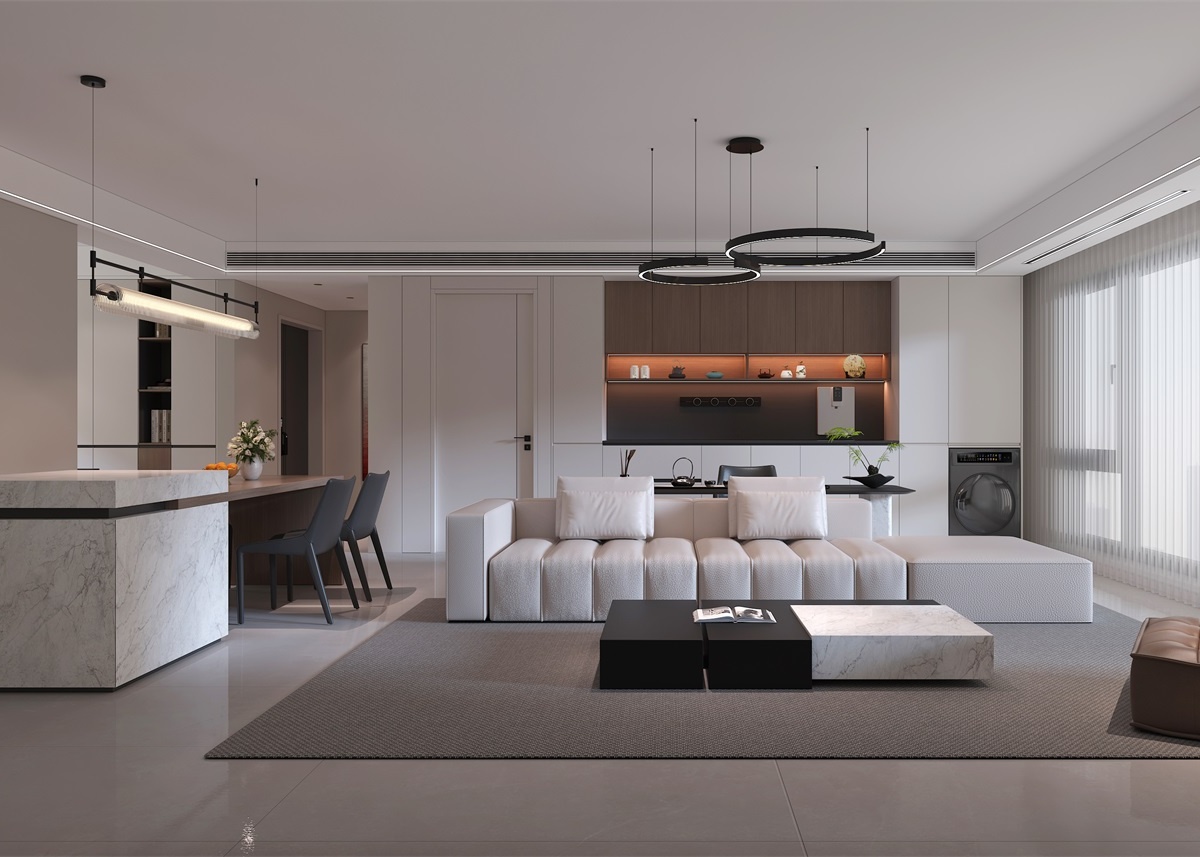 中恒央御143㎡ | 大橫廳+客餐一體+開放書房，他家這通透感絕了！